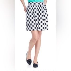 Crown and Ivy Skirt Navy & White Gingham Size 12